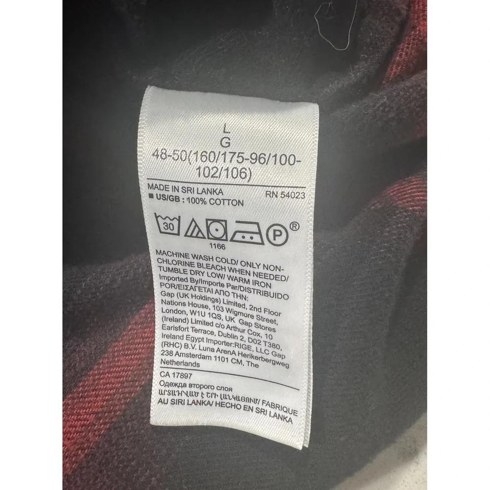 Banana Republic Flannel Shirt Mens Large Red Black Plaid Long Sleeve Casual Logo